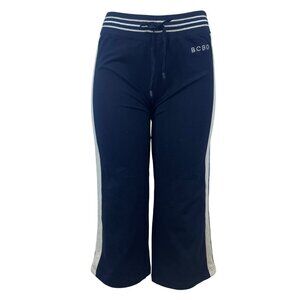 BCBG Maxazria Women's Black & White Cotton Spandex Pants Drawstring Waist Size L